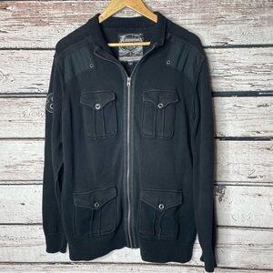 Buckle Black Label Athletic Fit Men’s Sweater Jacket Zip Up Large *Flaw-See Pic*